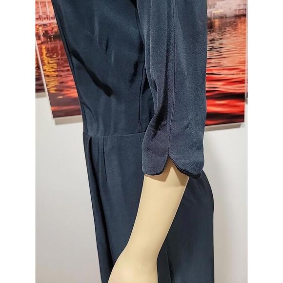 BUCHHOLZ NY Vintage Navy Blue Women's Dress Rare Neckline Size M ? #C - Picture 9 of 10